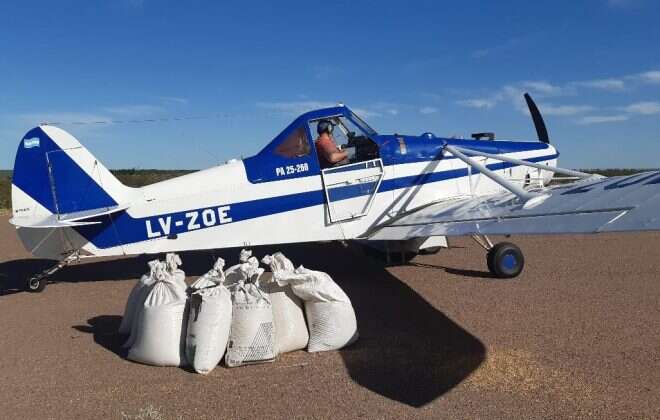 Se realizó aplicación de siembra aérea en 25 de Mayo