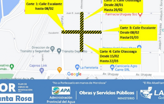 Se realizan nuevos cortes de calles en Santa Rosa