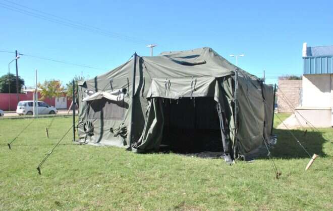 Salud instaló una carpa para tratamiento con ibuprofeno inhalado en Toay