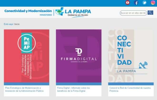 Presentación del sitio web del Ministerio de Conectividad y Modernización