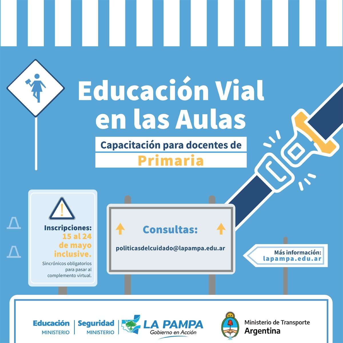 Educación vial: Capacitarán a docentes del nivel Primario