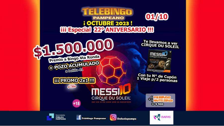 Telebingo Pampeano te lleva a ver el show “Messi 10” del Cirque Du Soleil