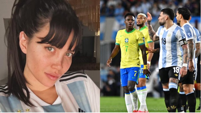 Wanda Nara fue a alentar a la Selección argentina contra Brasil: las fotos que compartió desde el Monumental