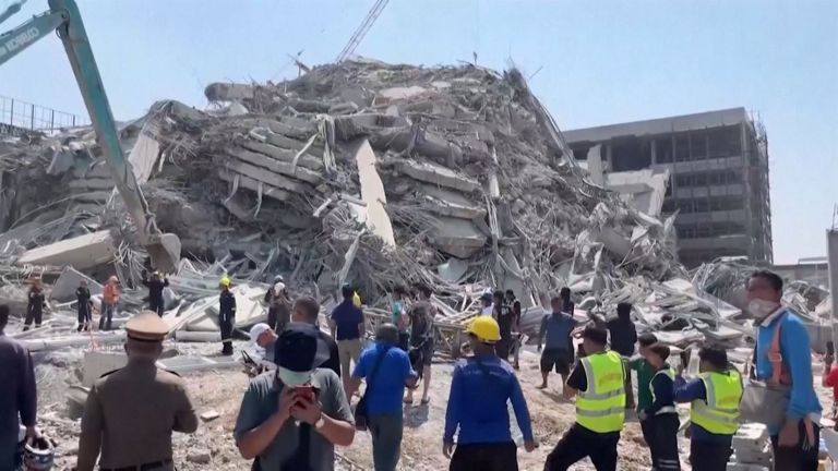 Myanmar: un terremoto de magnitud 7.7 provocó el derrumbe de un edificio en Bangkok y hay al menos 10 muertos