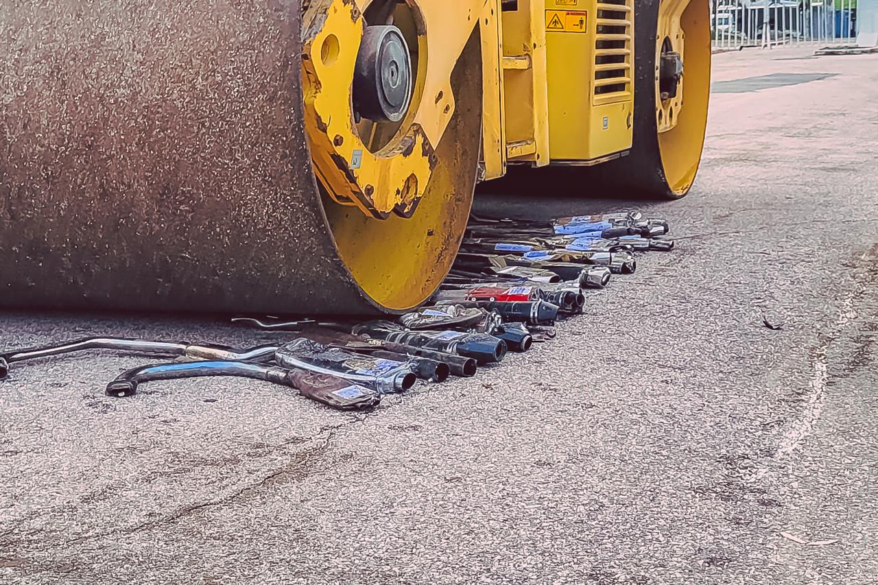 Santa Rosa: el municipio realizó una nueva compactación de caños de escape