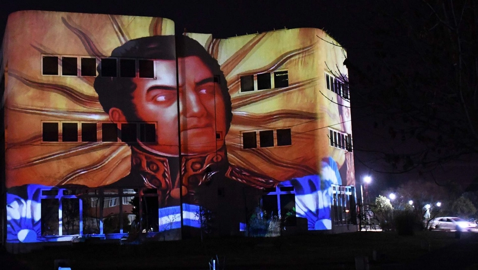 Intervención artística en el Medasur en homenaje a José de San Martín