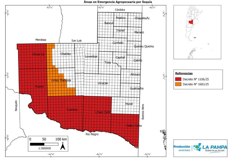 El Gobierno de La Pampa amplía la Emergencia Agropecuaria en Chalileo y Limay Mahuida